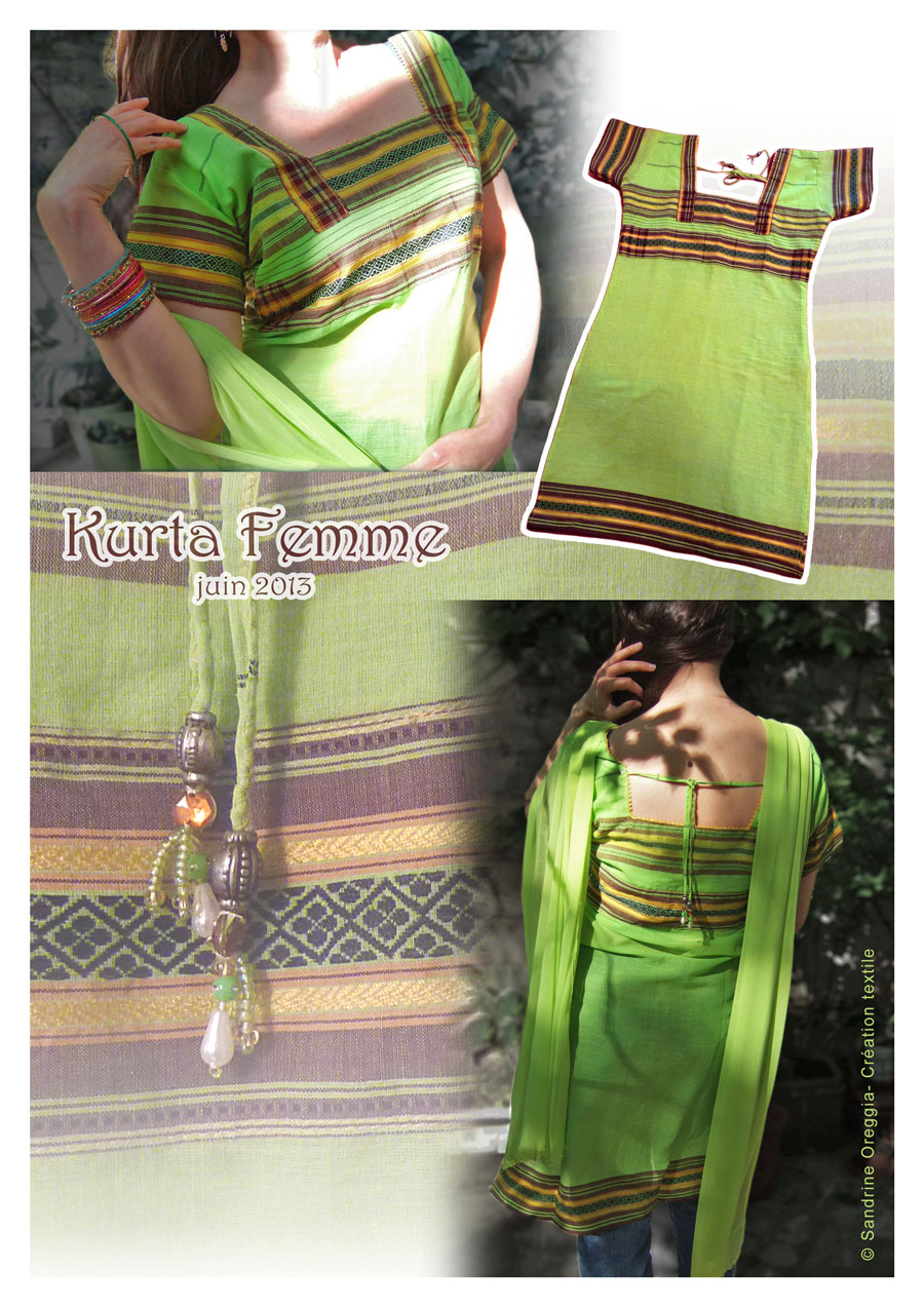 kurta sari vert